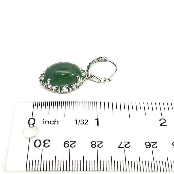 Garnet Tsavorite & Diamond Earrings 14k WG 22.44 TCW Certified $6,950 311038 - Picture 11 of 12